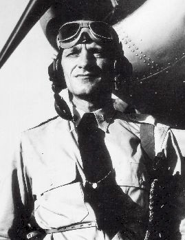Lieutenant Commander John C. Waldron wearing flight gear during World War II.
